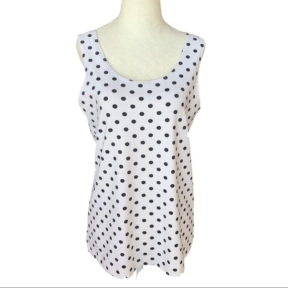 Chico's Tops - Chico's Black White Polka Dot Tank Top